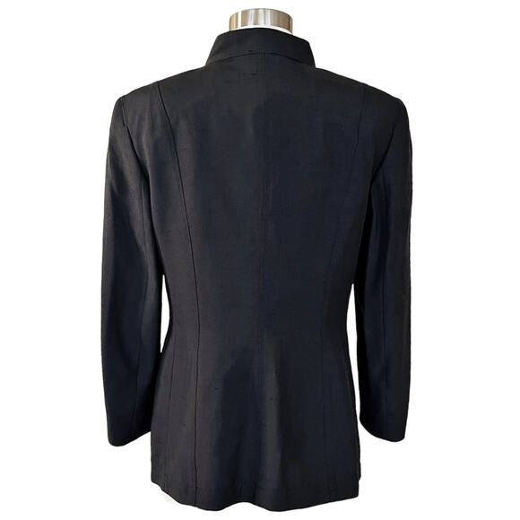 RENA LANGE Blazer Black Jacket Button Down Long Sleeves Collared Pockets EUC - Picture 2 of 11